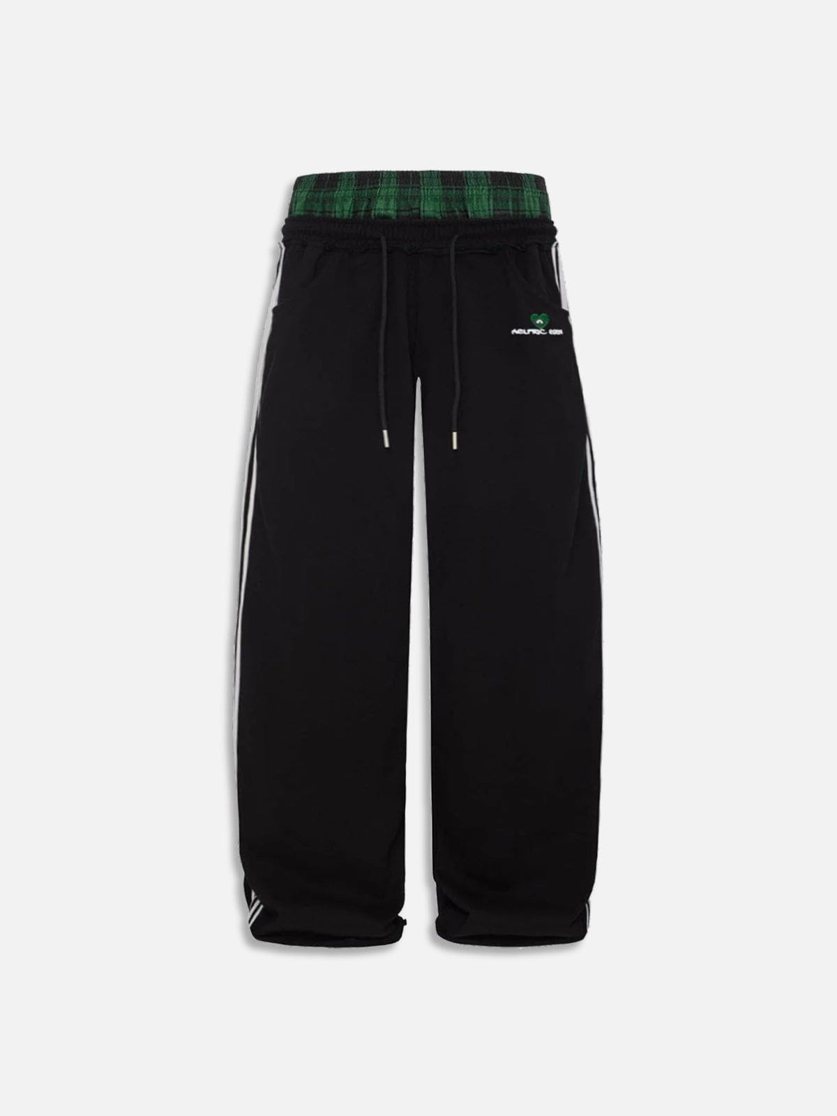 Layer Double Waist Baggy Sweatpants