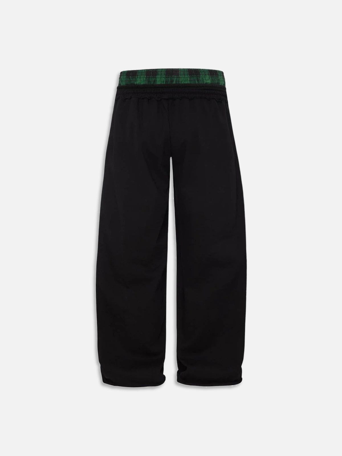 Layer Double Waist Baggy Sweatpants