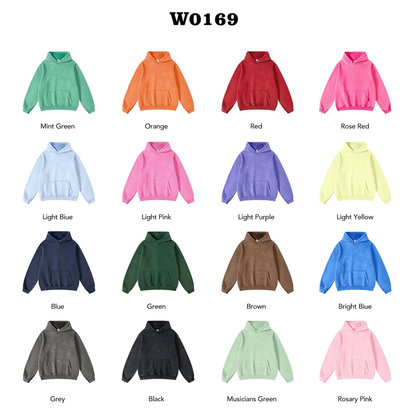 FADE CRAFT Unisex Oversized Acid Wash Hoodie Pullover