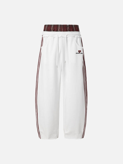 Layer Double Waist Baggy Sweatpants