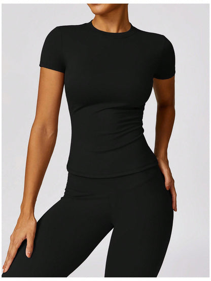 Women's Short Sleeve Fitted Round Neck Top