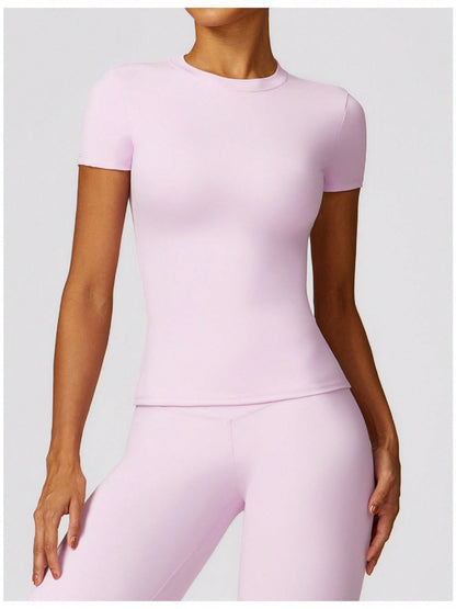 Women's Short Sleeve Fitted Round Neck Top