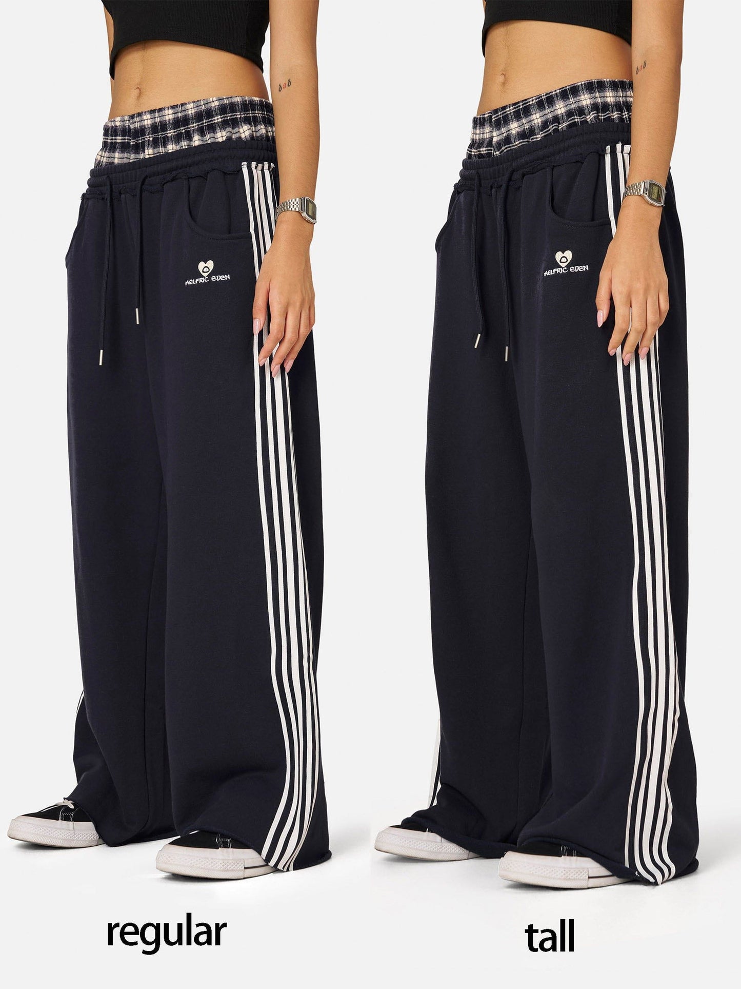 Layer Double Waist Baggy Sweatpants