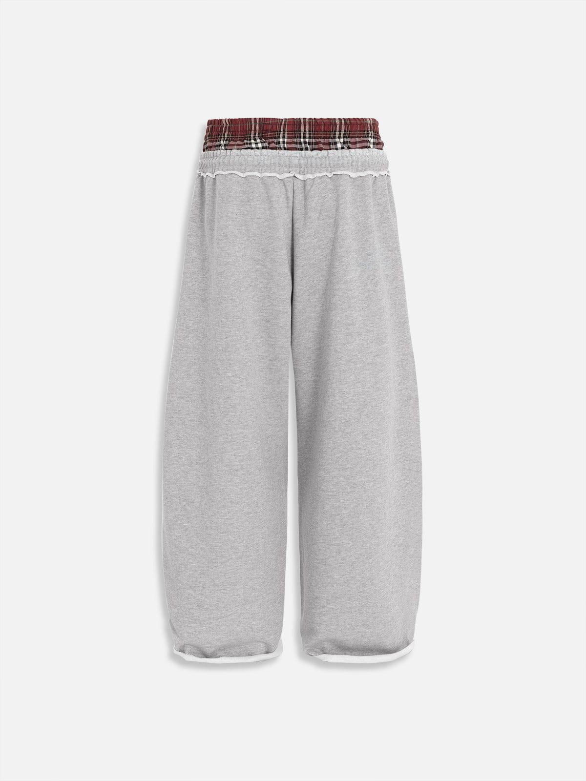 Layer Double Waist Baggy Sweatpants