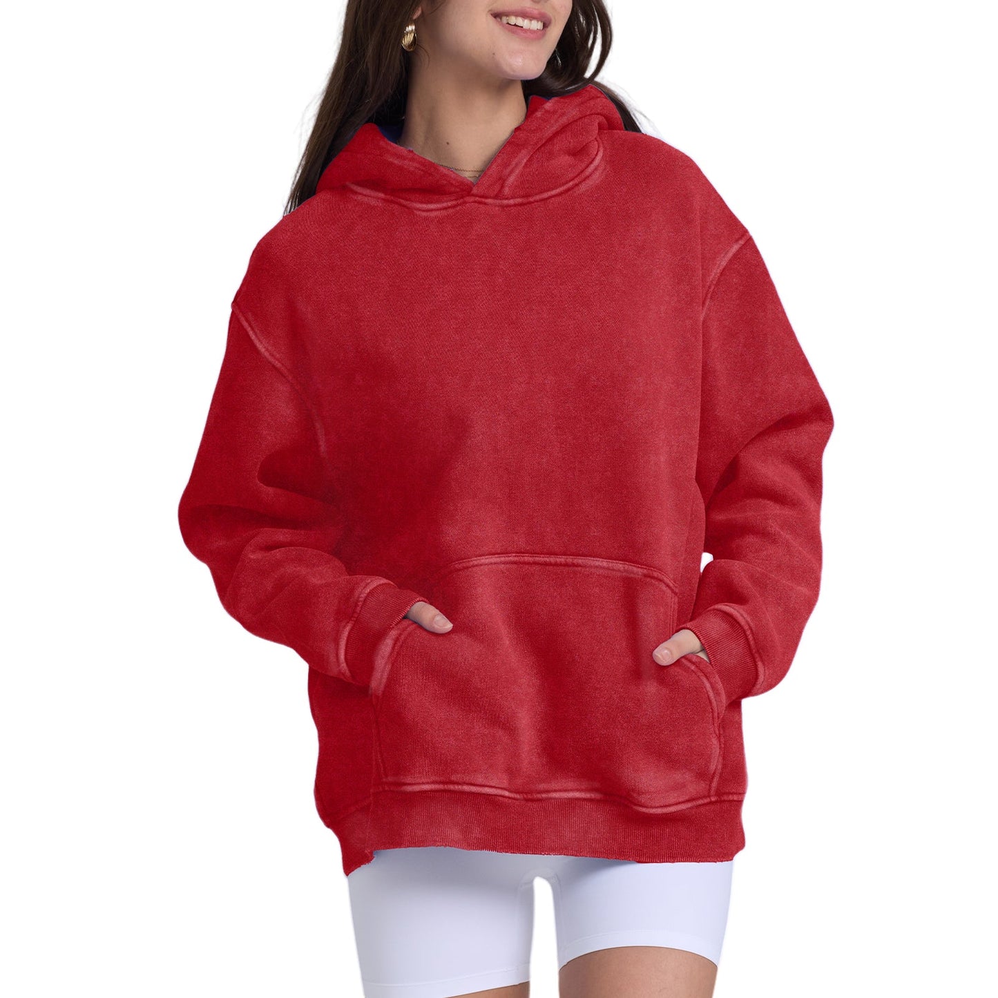 FADE CRAFT Unisex Oversized Acid Wash Hoodie Pullover