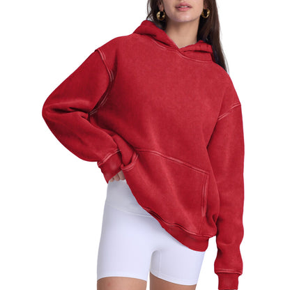 FADE CRAFT Unisex Oversized Acid Wash Hoodie Pullover