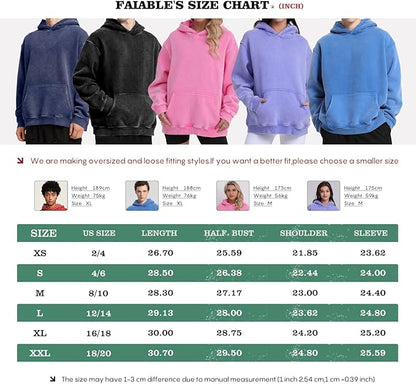 FADE CRAFT Unisex Oversized Acid Wash Hoodie Pullover