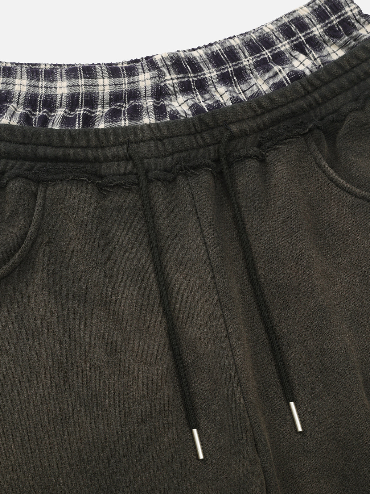 Layer Double Waist Washed Baggy Sweatpants