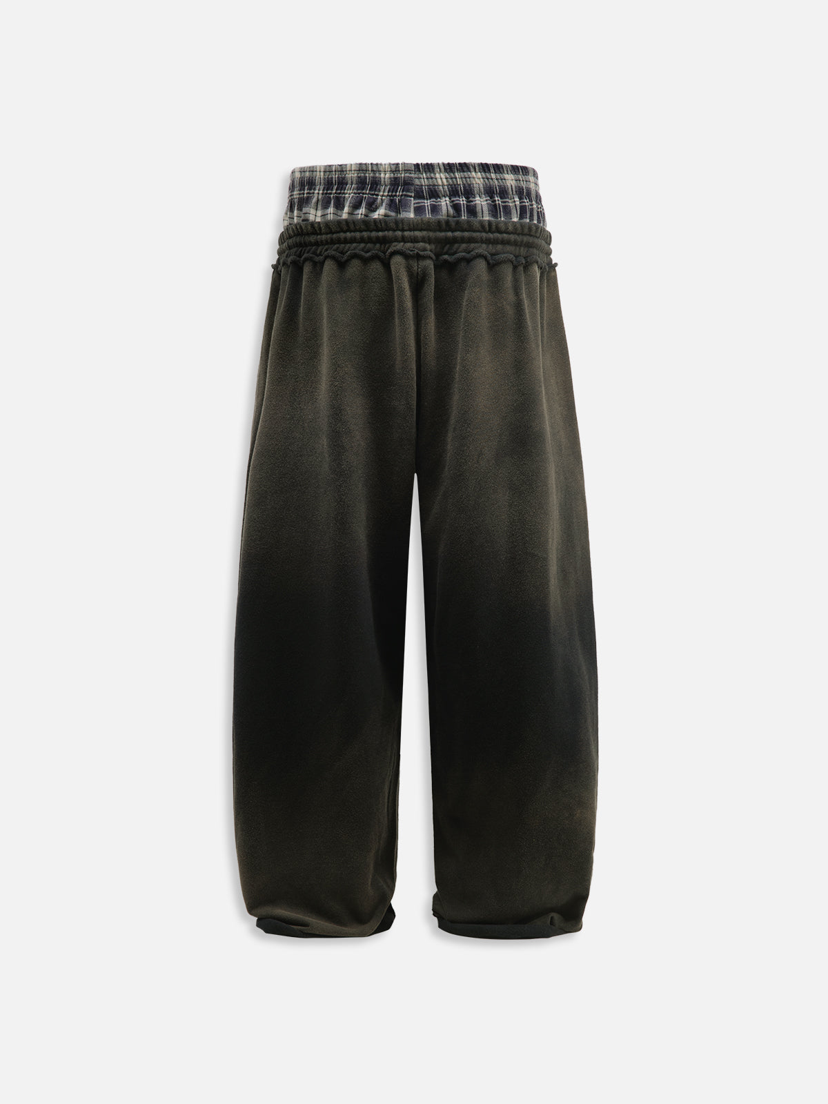 Layer Double Waist Washed Baggy Sweatpants