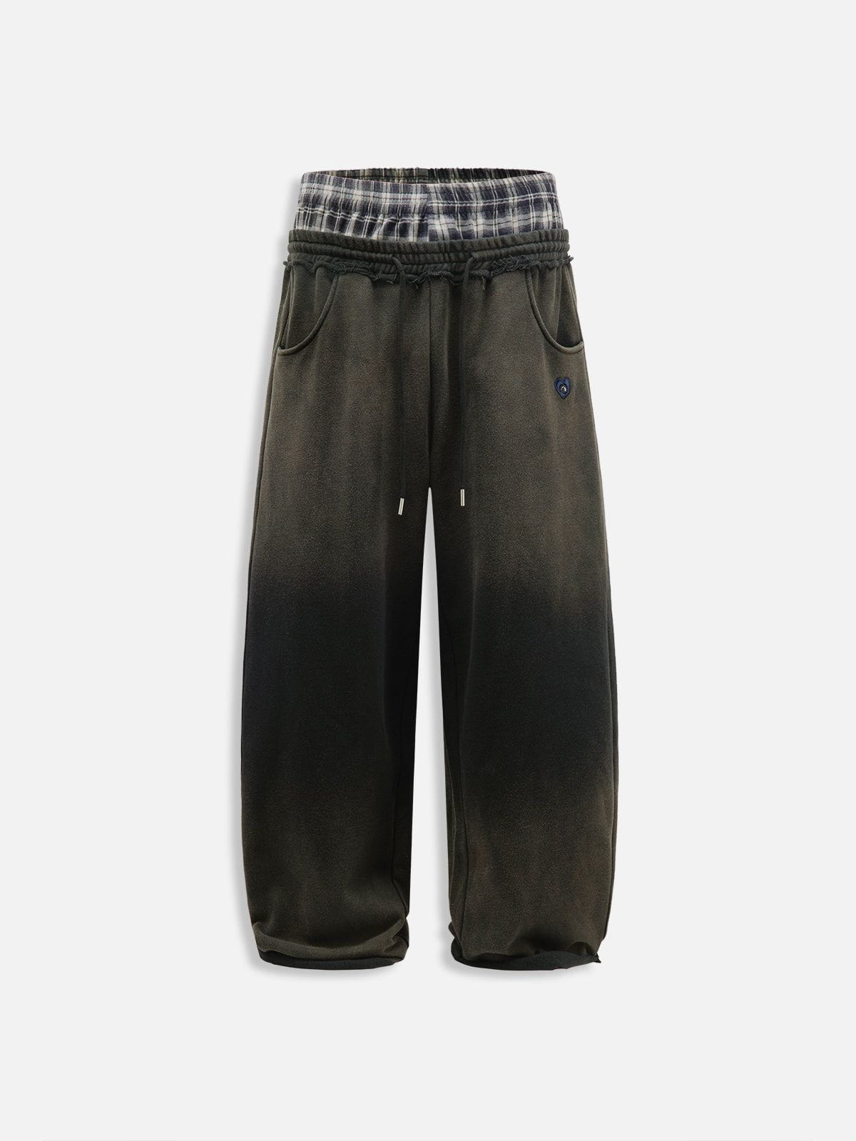 Layer Double Waist Baggy Sweatpants