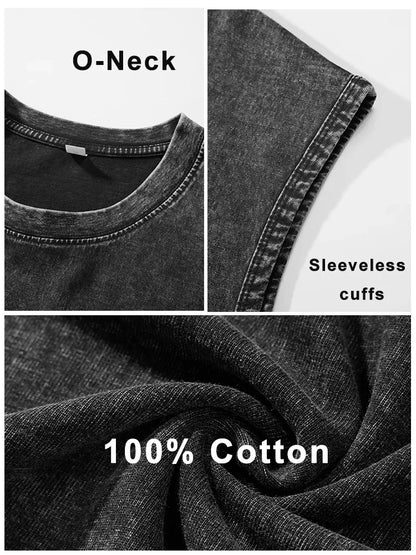 Summer cotton Men's Washed Cotton Tank Tops
