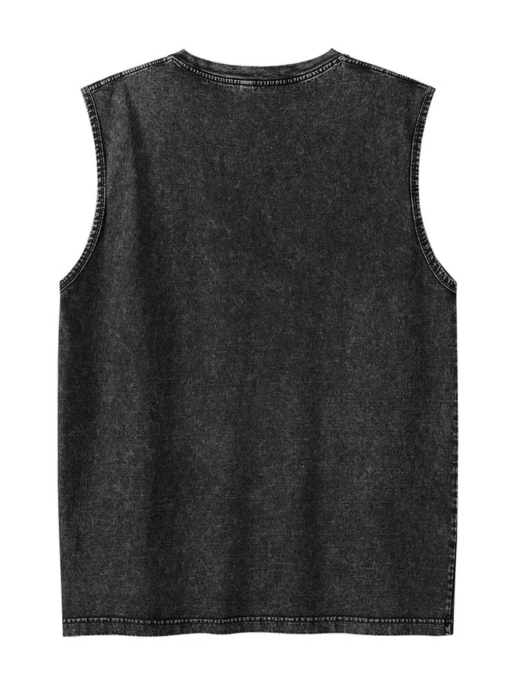Summer cotton Men's Washed Cotton Tank Tops