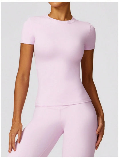 Women's Short Sleeve Fitted Round Neck Top