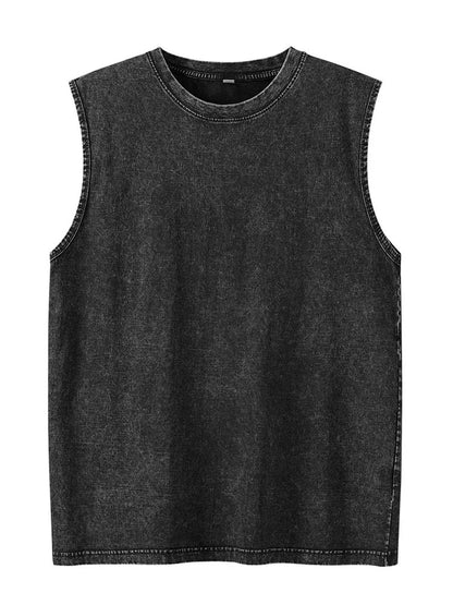 Summer cotton Men's Washed Cotton Tank Tops