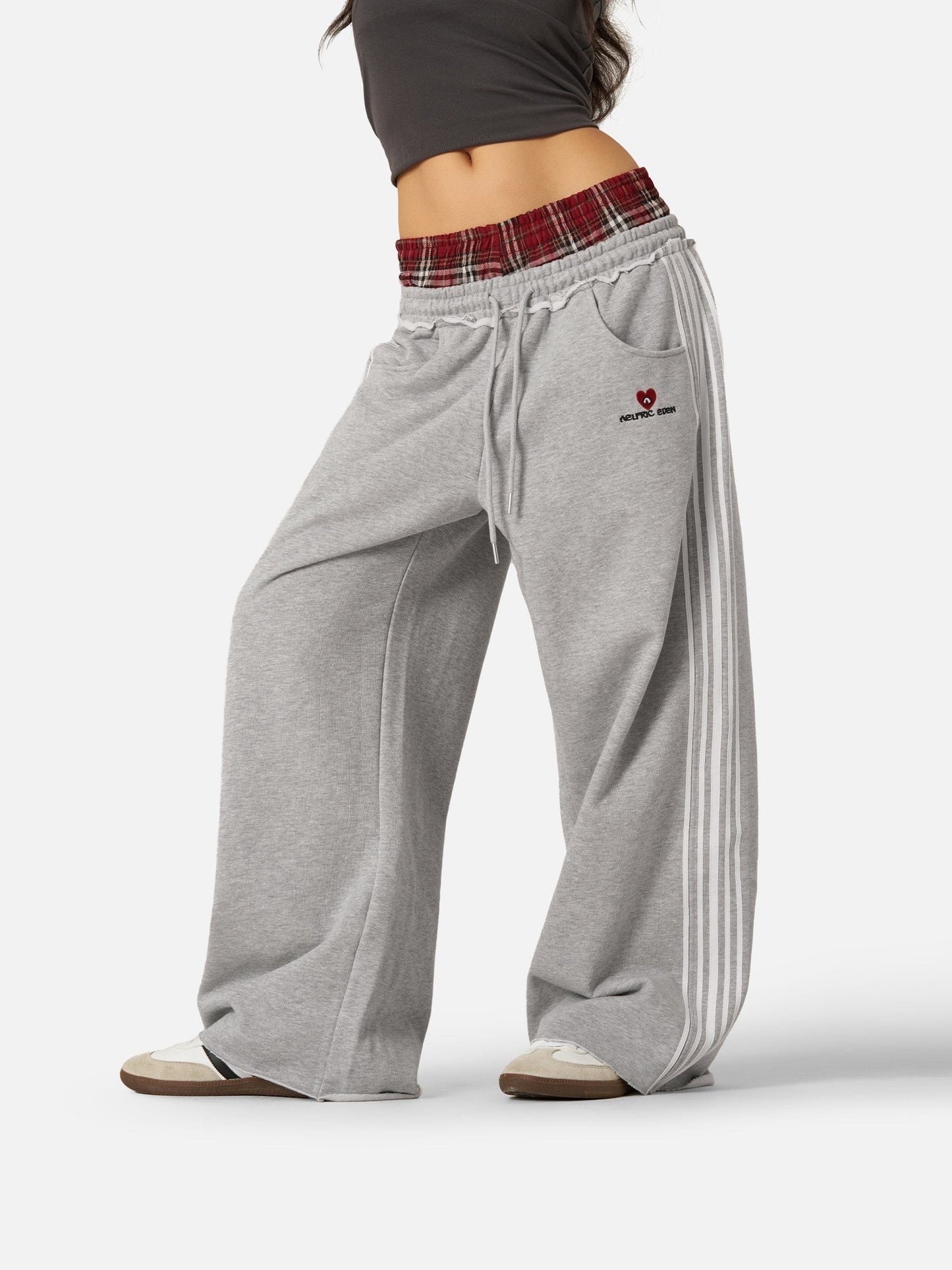 Layer Double Waist Baggy Sweatpants