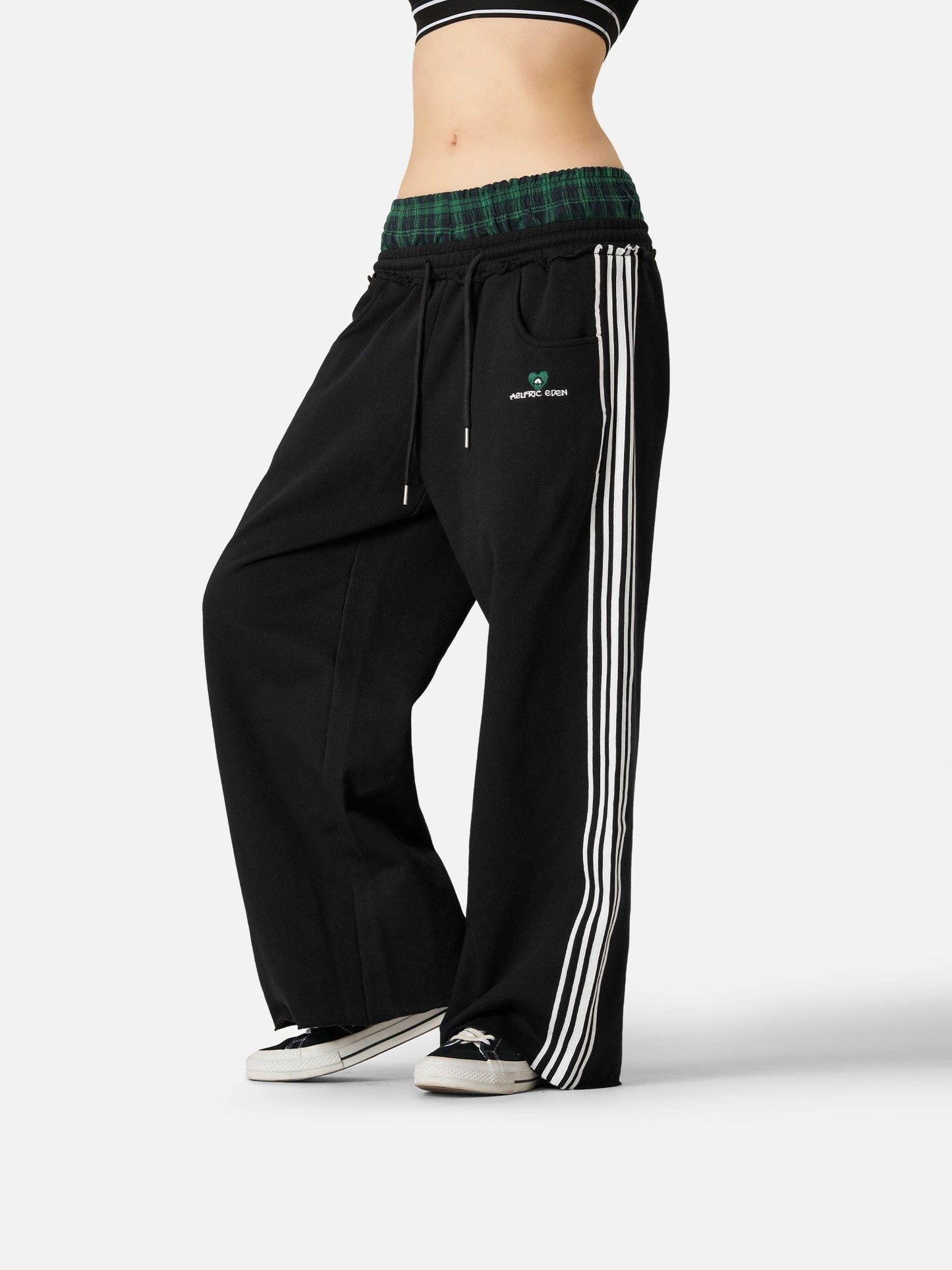 Layer Double Waist Baggy Sweatpants