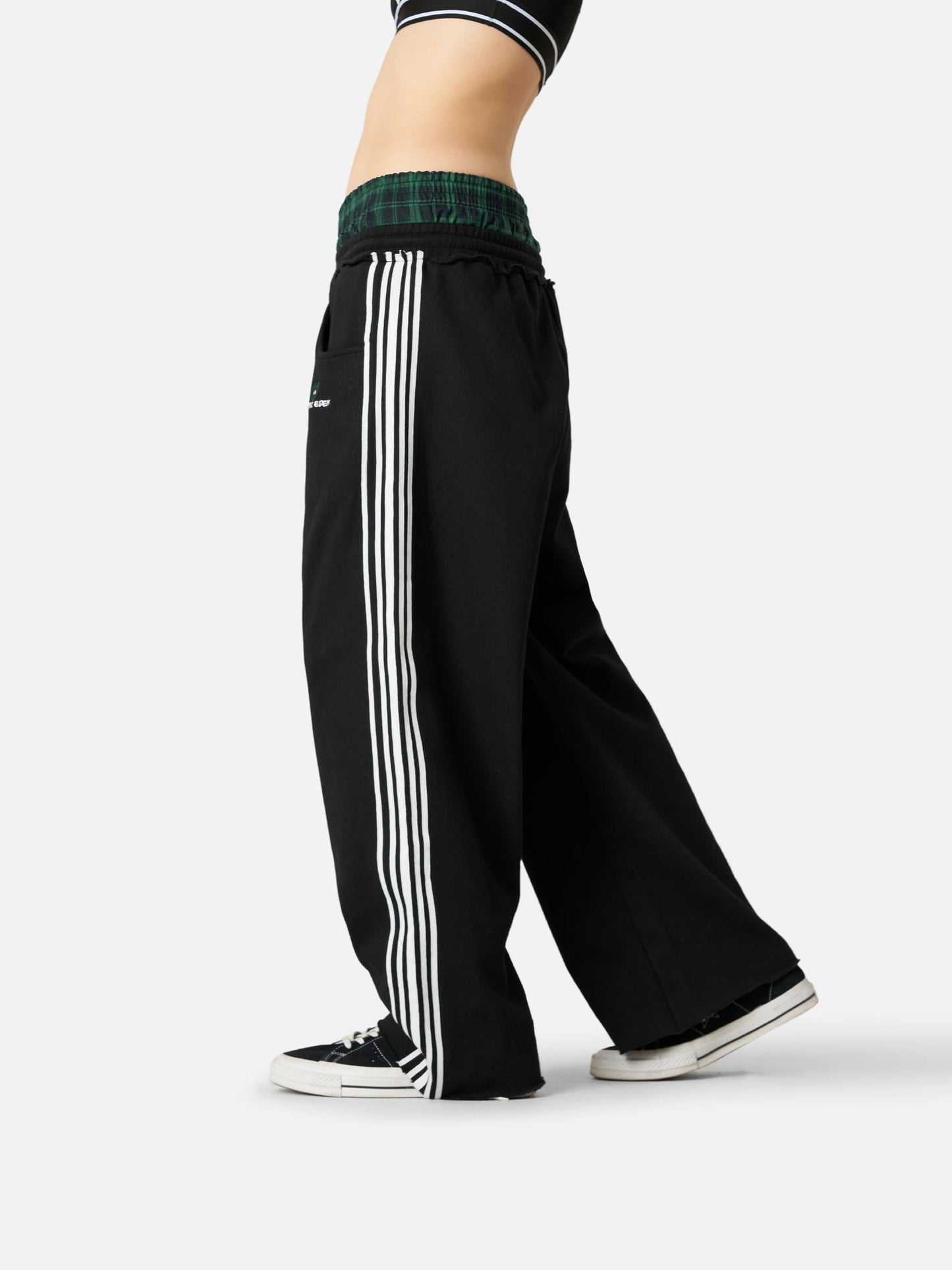 Layer Double Waist Baggy Sweatpants